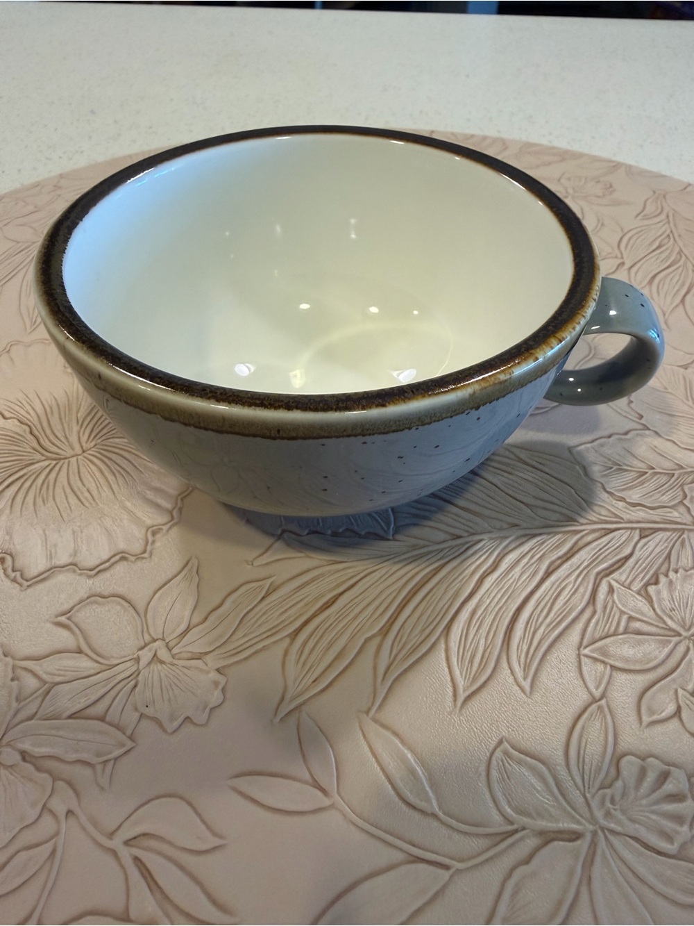 Acopa Gray Speckled Stoneware Coffee Tea Mug Rustic Ceramic Cup